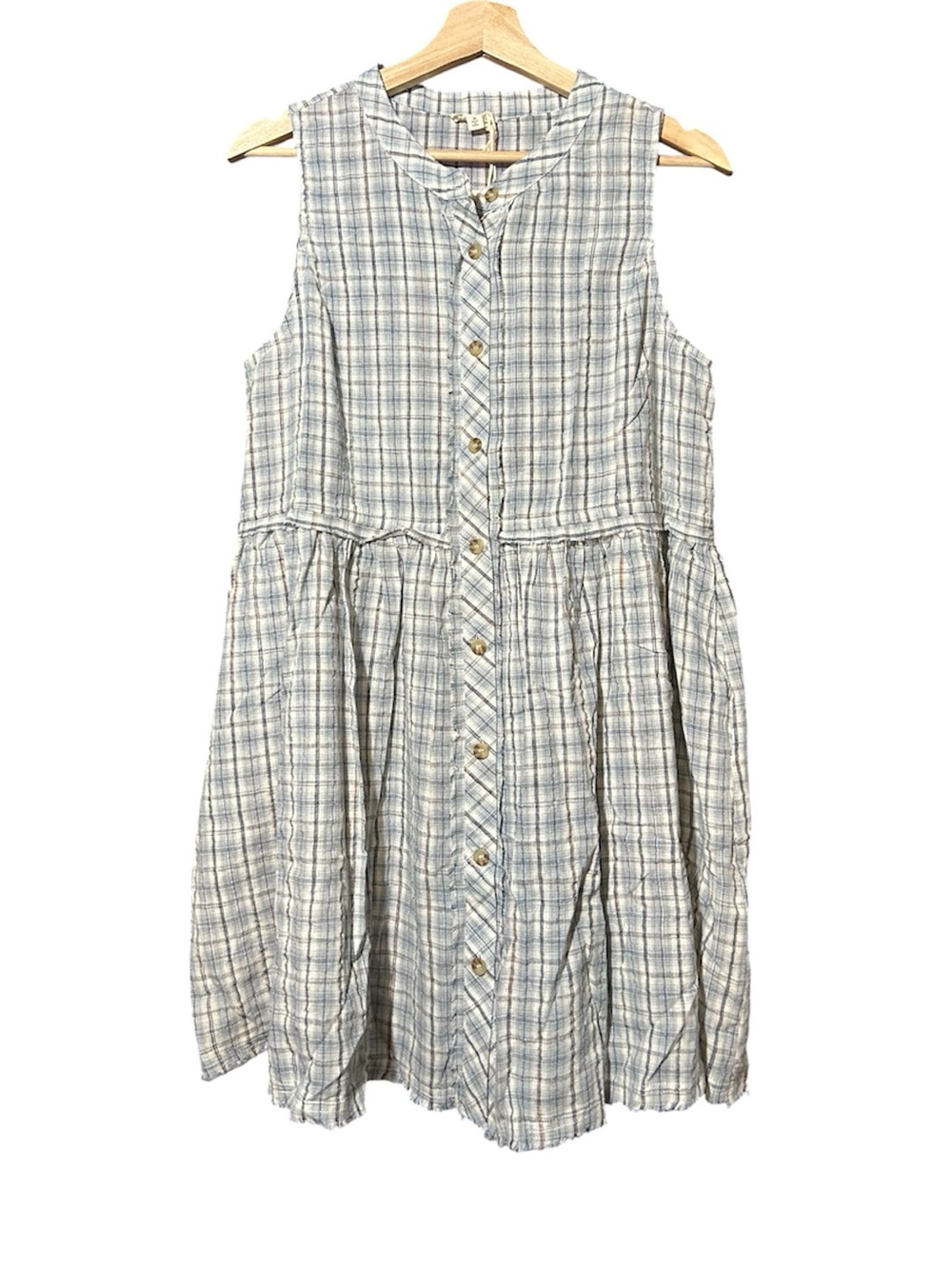 Hem & Thread Blue Plaid Sleeveless Dress